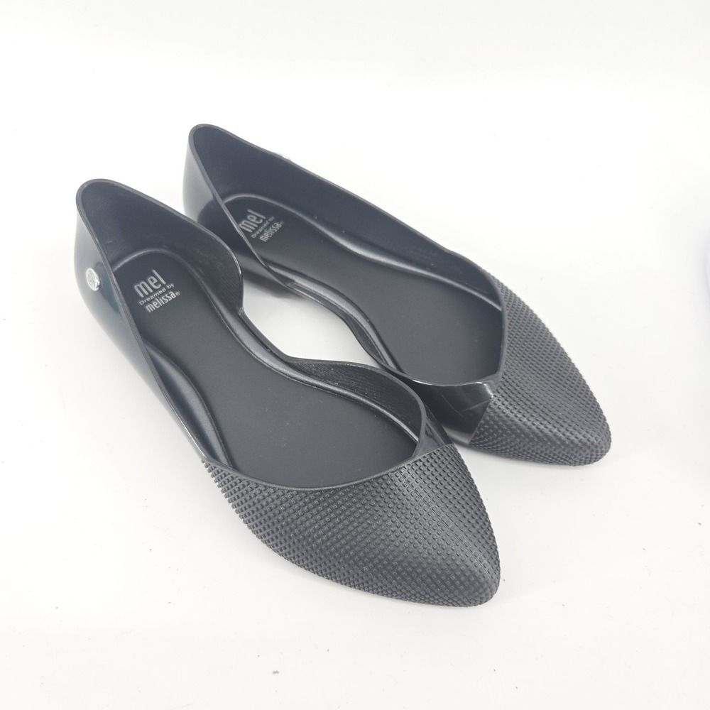 Mel Dreamed By Melissa Ballet Flats Black Jelly Shoes Women's 7